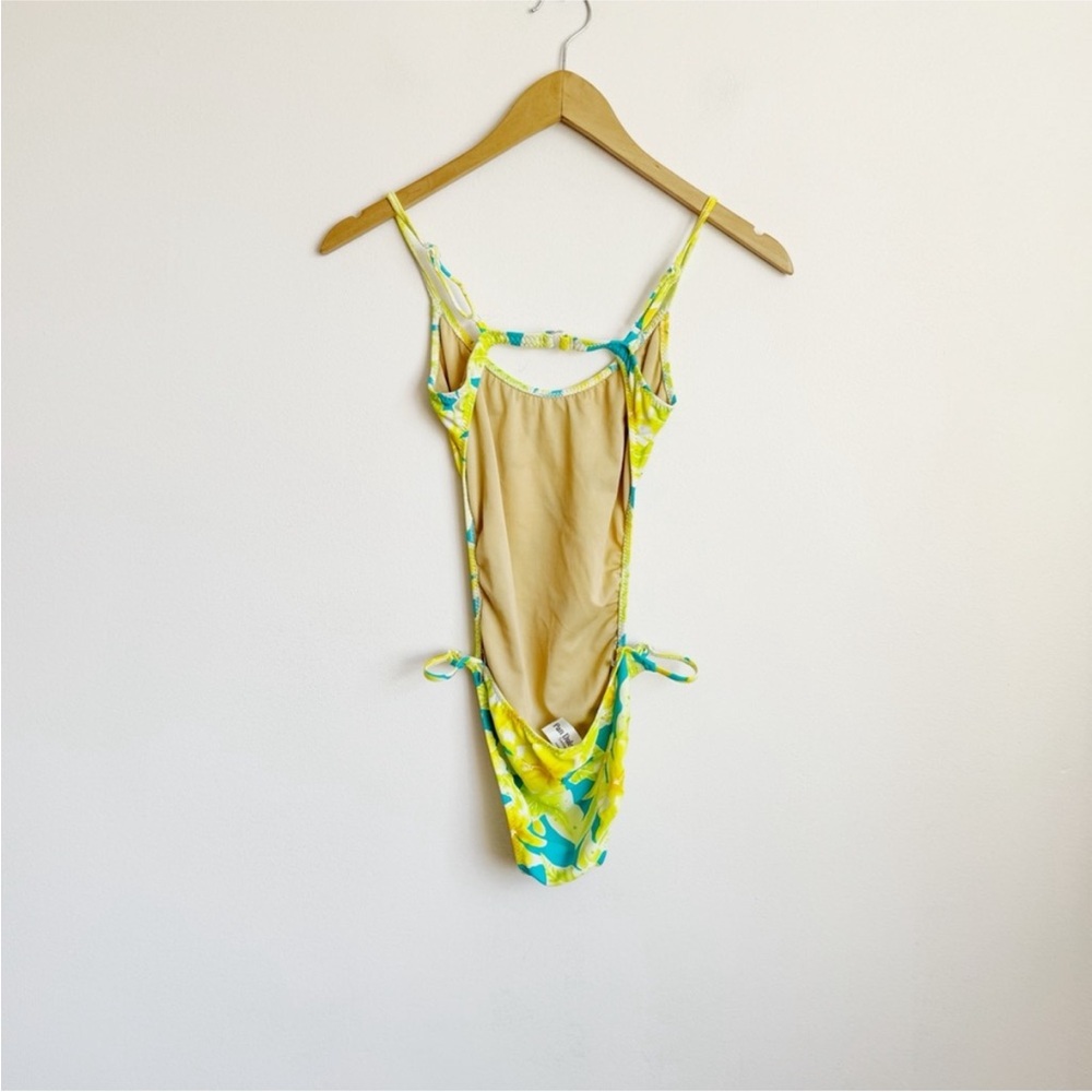 Women’s Yellow Floral One-Piece Swimsuit - Picture 4 of 5